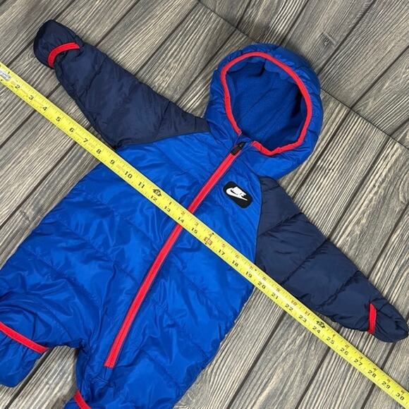NIke Cire Puffer Infant Baby Insulated Snowsuit Winter Blue Sz 3 Mo F422-U89 - Picture 2 of 7